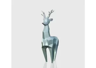 Famous Geometric Life Size Deer Sculptures Modern Art Stainless Steel