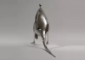 Art Modern Stainless Steel Sculpture Kangaroo Animal Human Head And Hands