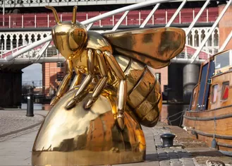 Contemporary Art Titanium Finish Honey Bee Sculpture Corrosion - Stability