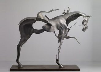 170cm Life Size Abstract Stainless Steel Horse Sculpture Brushed Finishing