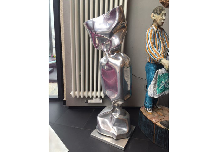 Polished Decoration Giant Candy Exterior Sculpture Stainless Steel Modern