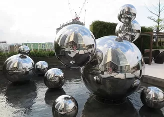 Custom Made Mirror Polished Modern Stainless Steel Sculpture 316 Hollow Ball