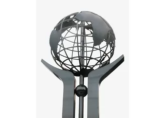 Globe Matt Finish Modern Stainless Steel Sculpture Art Design For Square Decor