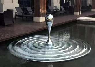 Custom Size Art Modern Stainless Steel Sculpture Water Drop For Water Pool